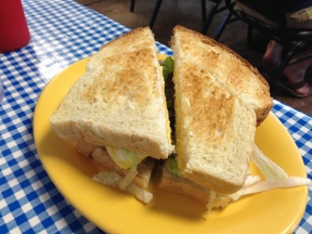 Breakfast sandwich from Blue Ginger Cafe.
